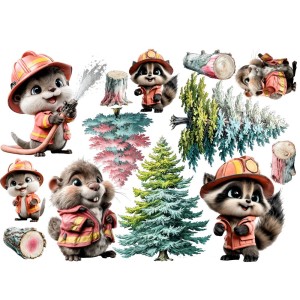 Vidra a Tűzoltó-parancsnok falmatrica - erdős